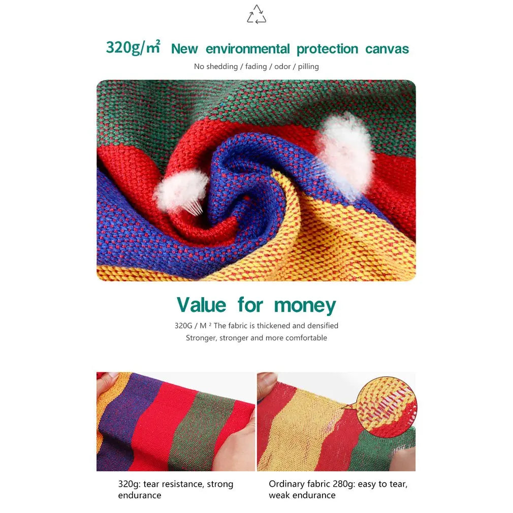 Outdoor Swing Hammock Outdoor Garden Porch Beach Camping Travel Dormitory Hanging Chair